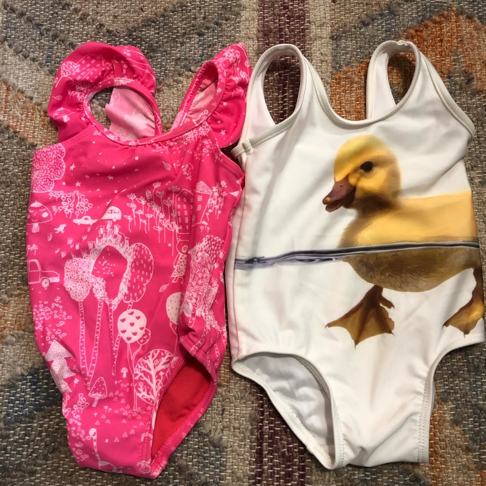 0-6 and 3-6 month baby girl Gap swimsuits